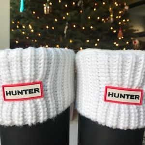 Hunter Knit/Fleece Boot Socks (Cream/White)